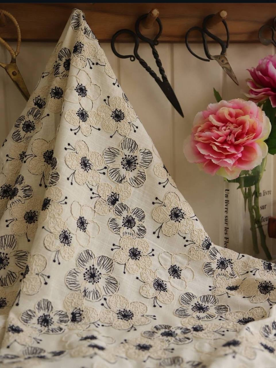 Keten Üzeri Kordoneli Kumaş