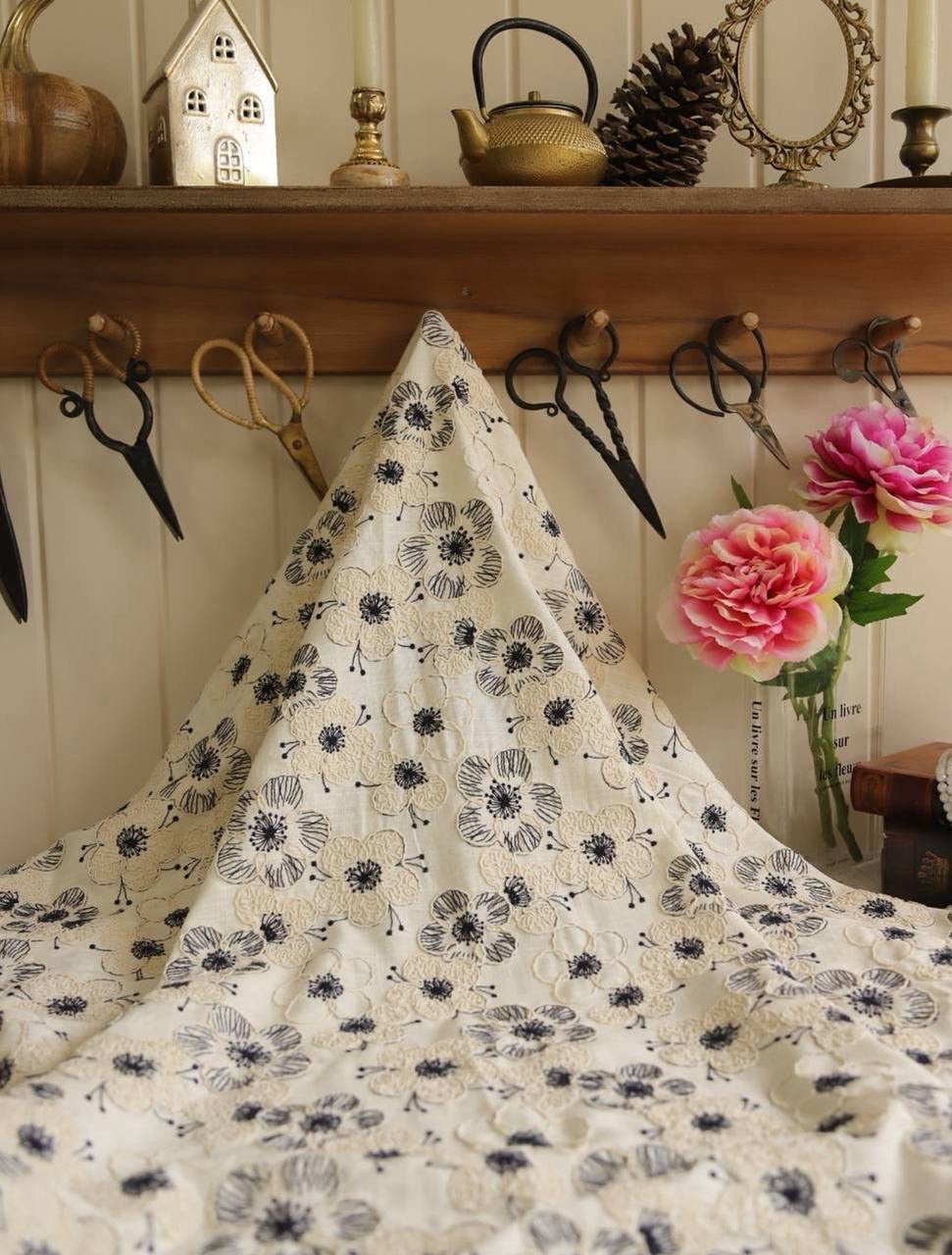 Keten Üzeri Kordoneli Kumaş