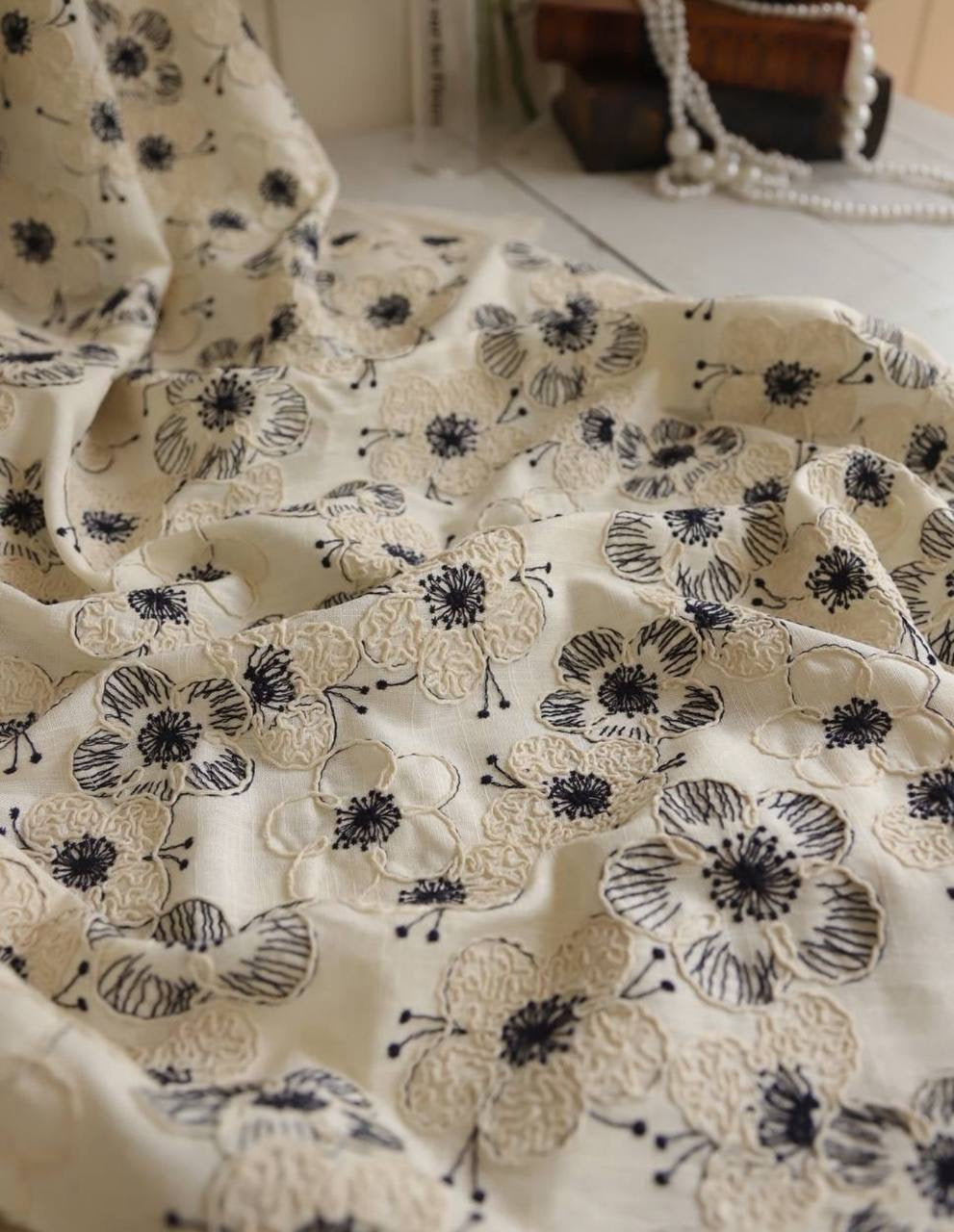 Keten Üzeri Kordoneli Kumaş