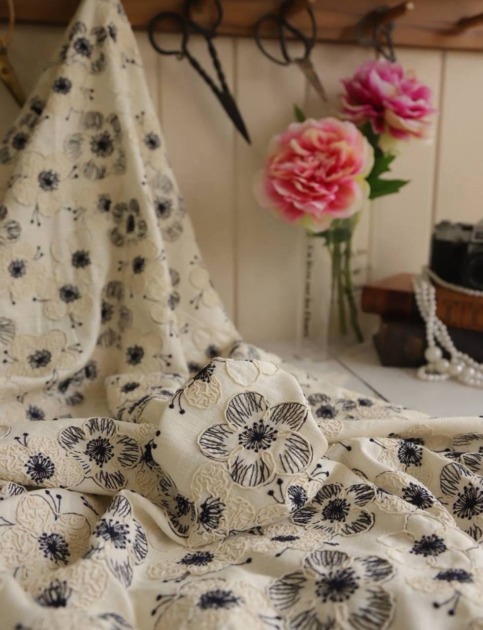 Keten Üzeri Kordoneli Kumaş