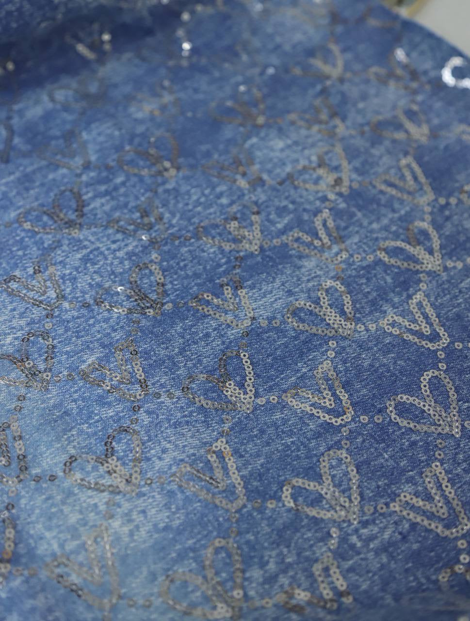 Kot üzeri kalpli payet