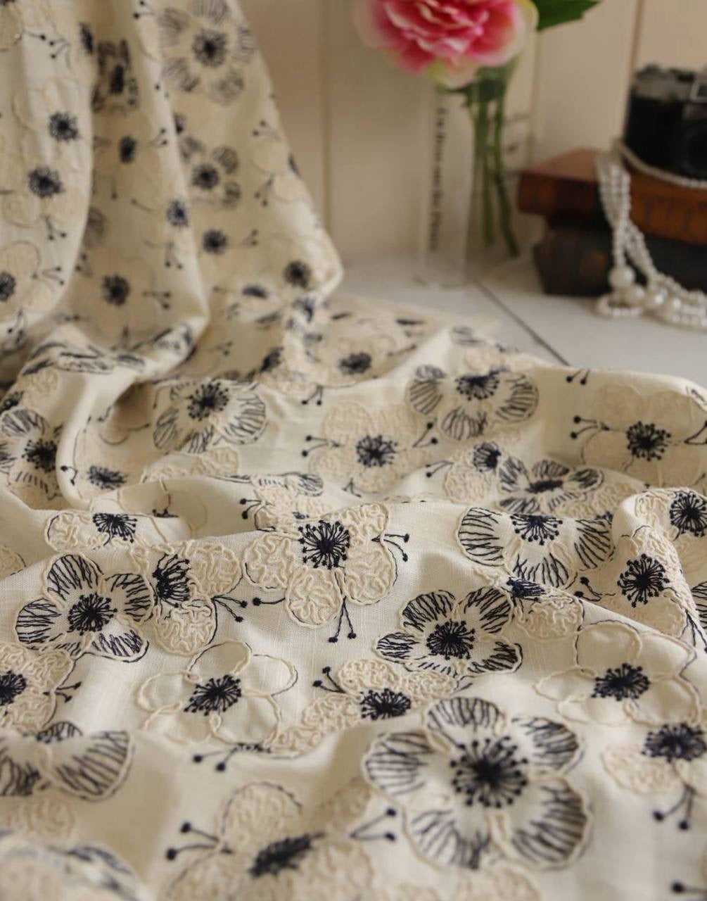 Keten Üzeri Kordoneli Kumaş