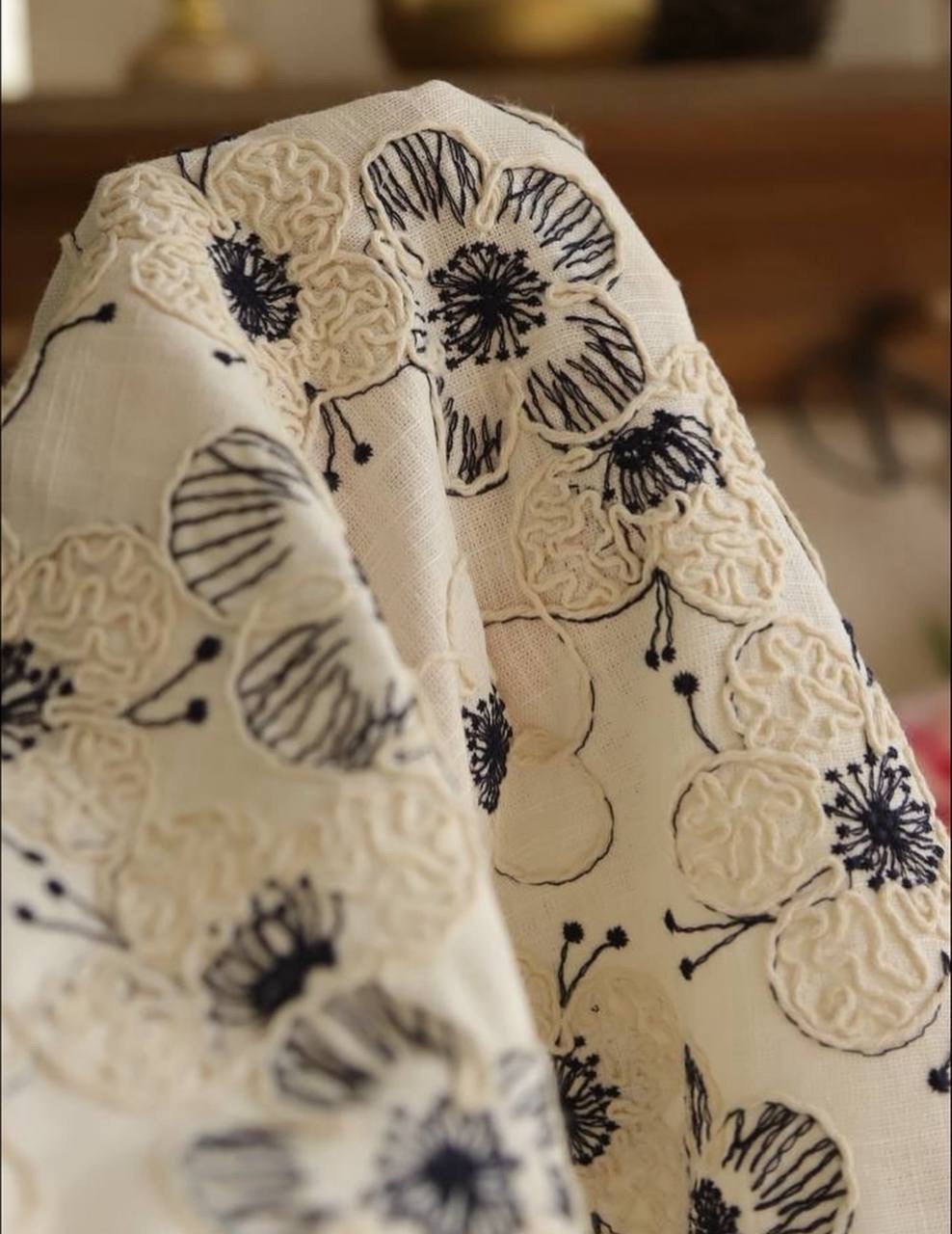 Keten Üzeri Kordoneli Kumaş