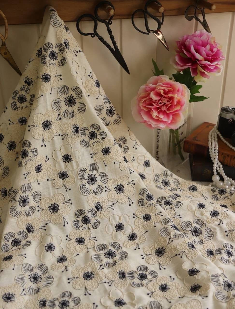 Keten Üzeri Kordoneli Kumaş