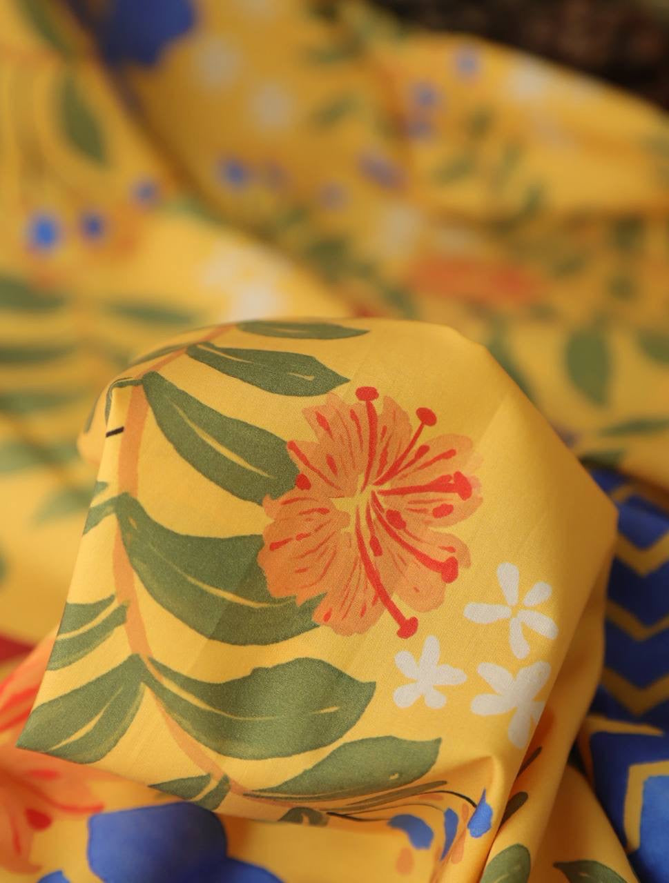 Pamuk poplin farmrio desen