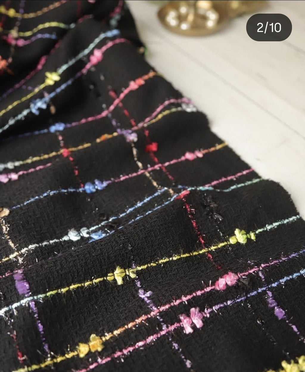 Şanel Kumaş Siyah Zemin