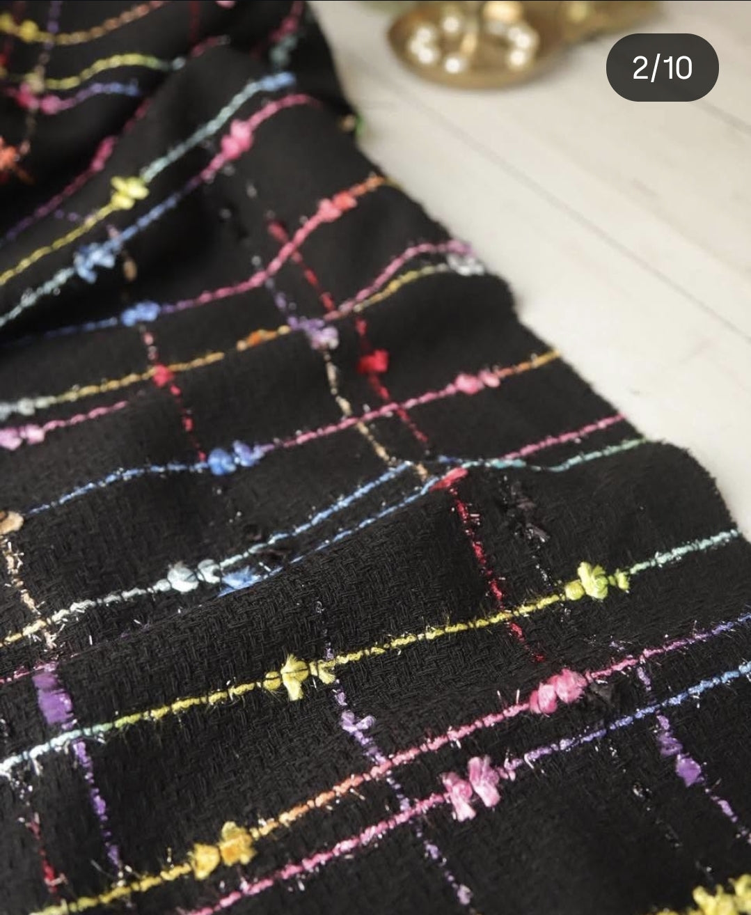 Şanel Kumaş Siyah Zemin