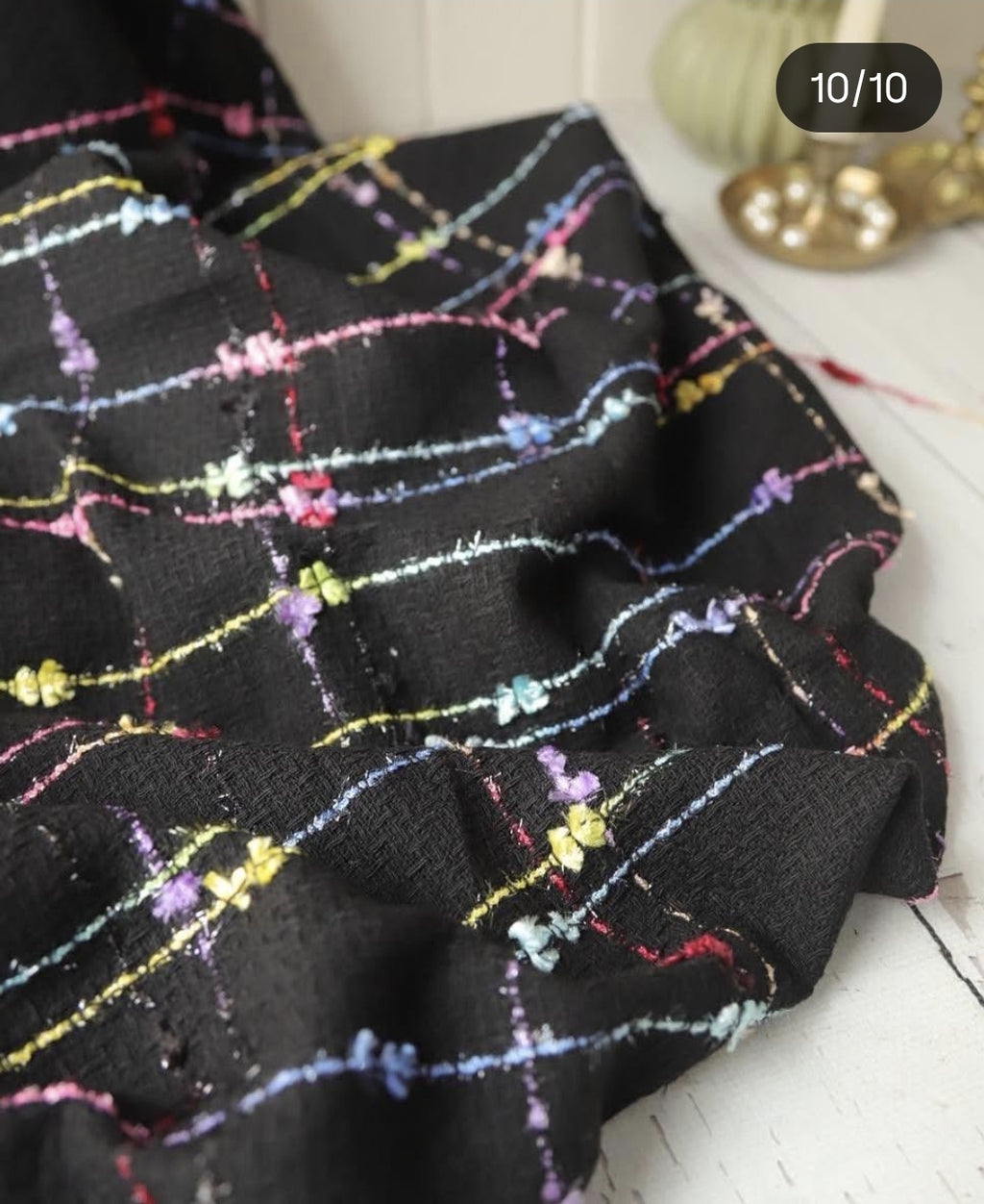 Şanel Kumaş Siyah Zemin