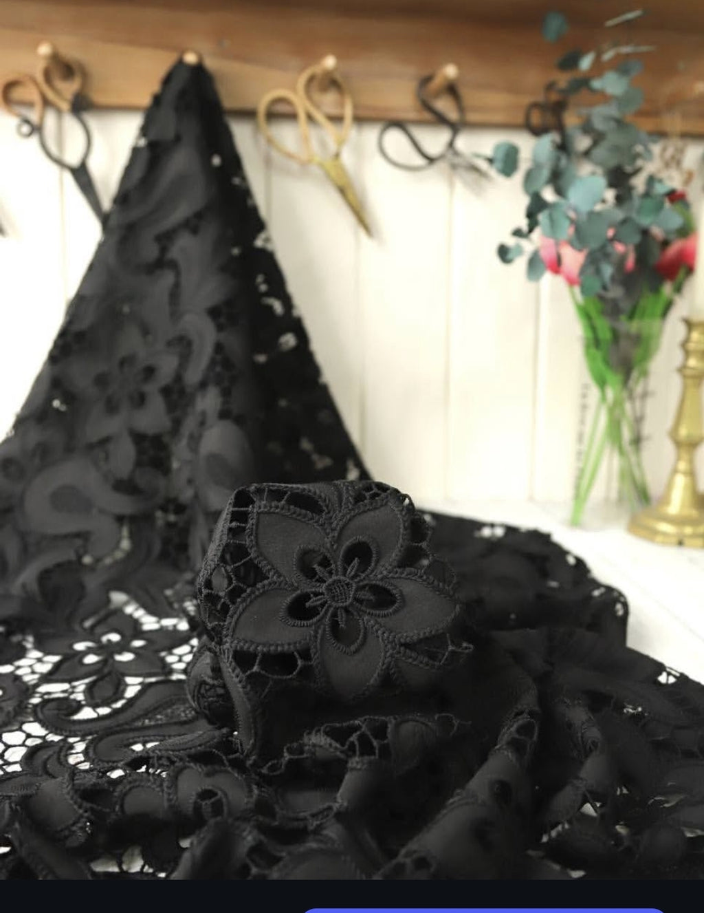 Siyah Güpür Dantel