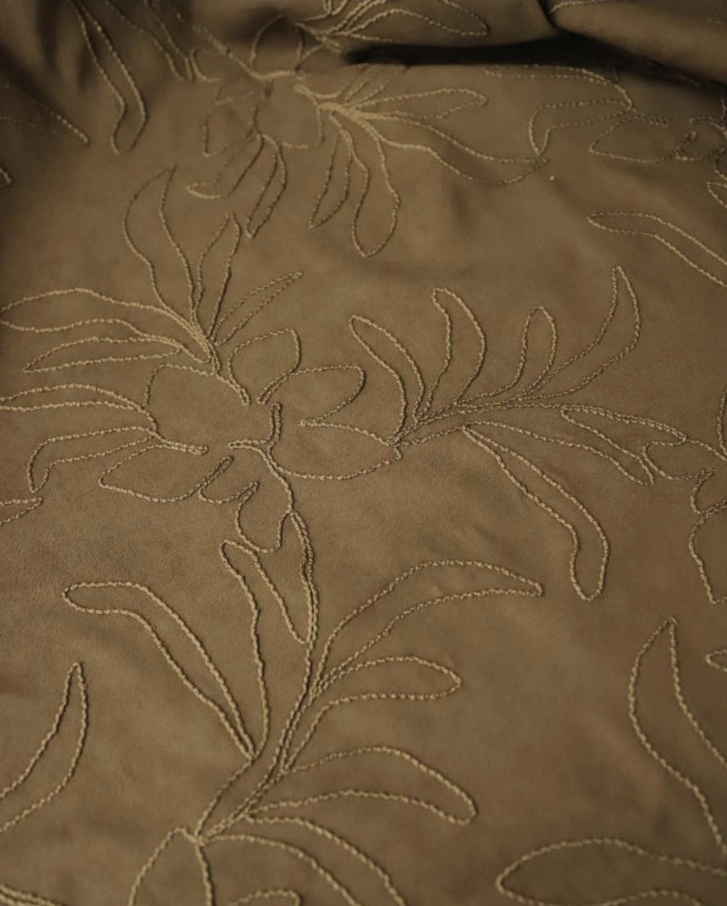 Nakışlı Süet Haki Yeşil