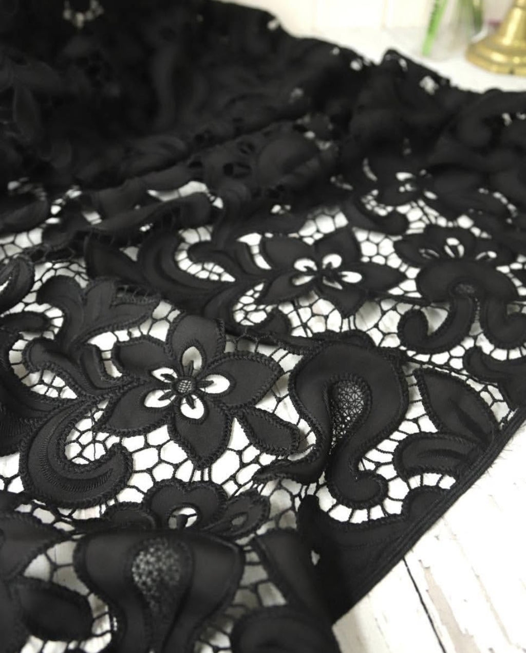 Siyah Güpür Dantel